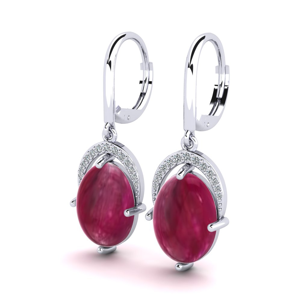 Cabochon Ruby Women's Earring Meklorka