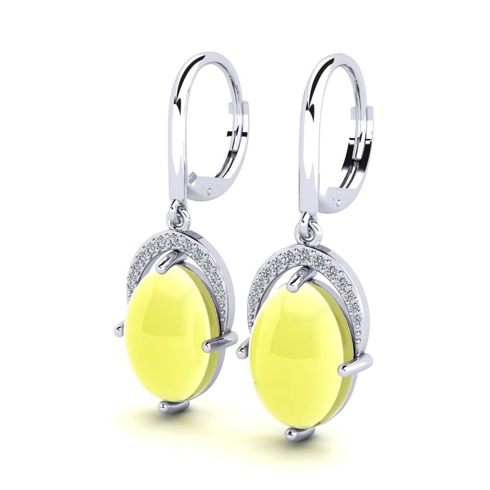 Đá Cabochon Topaz Vàng Bông tai nữ Meklorka