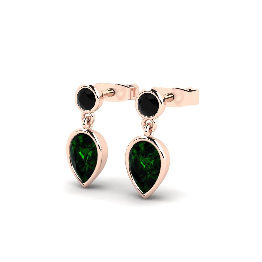 9ct Rose Gold Green Tourmaline Women's Earring Meleni