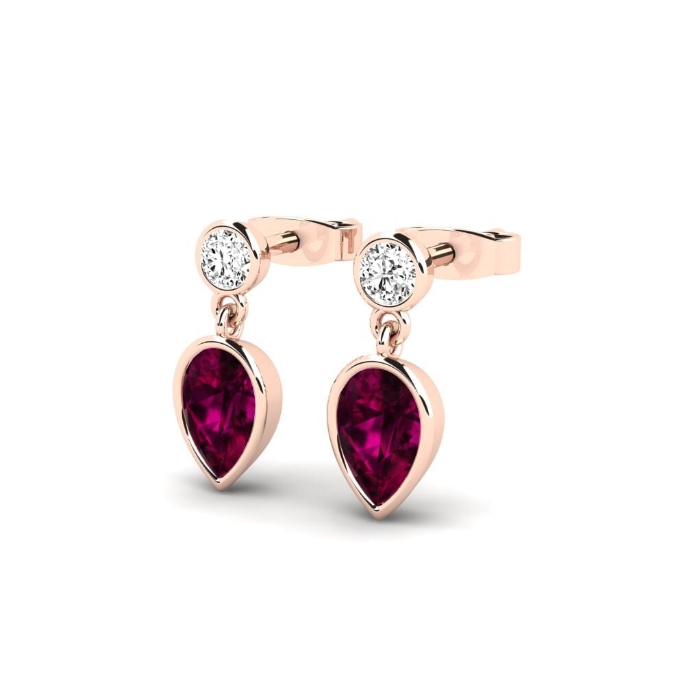 9ct Rose Gold Rhodolite Garnet Women's Earring Meleni
