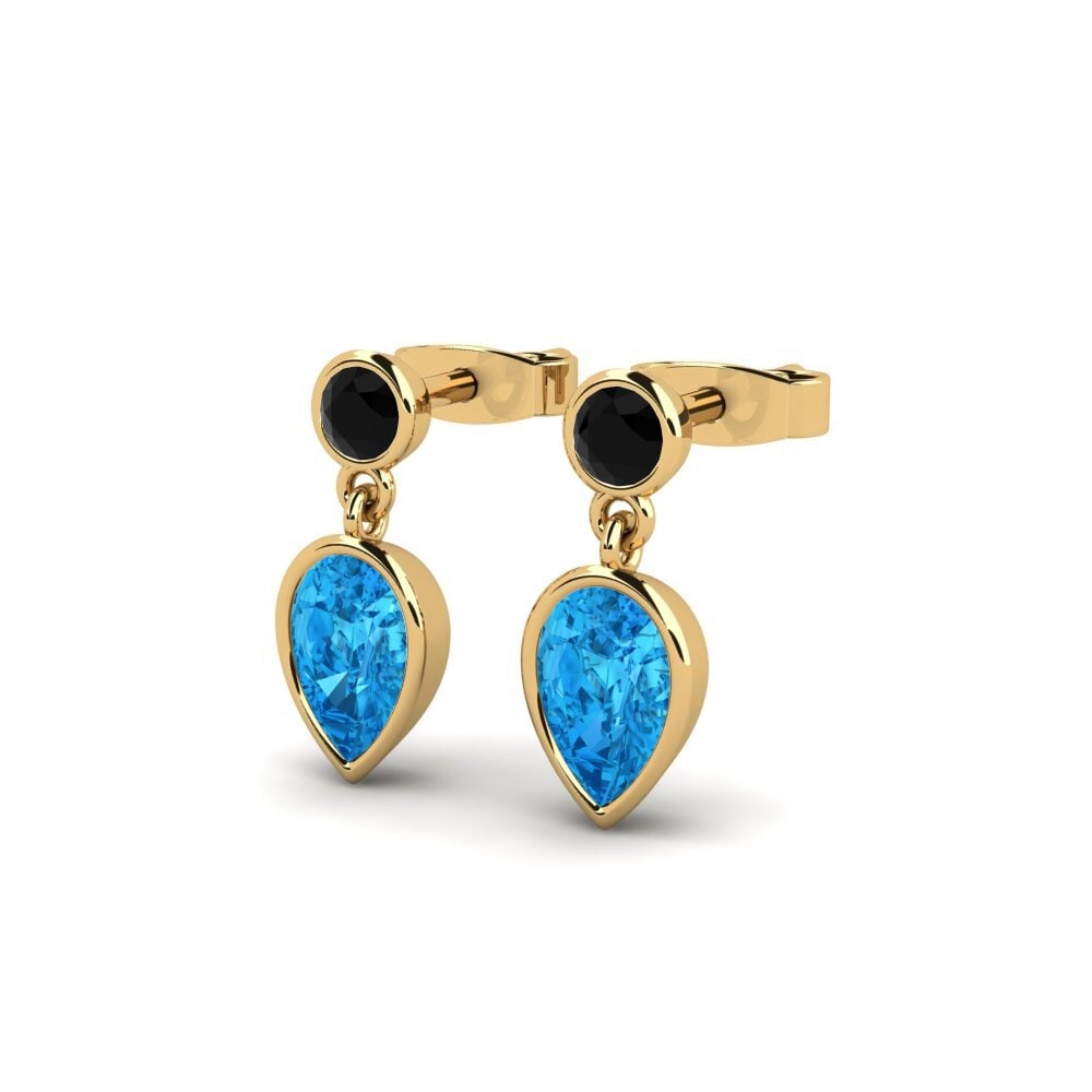 Topaze Bleue Boucle d'oreille femme Meleni