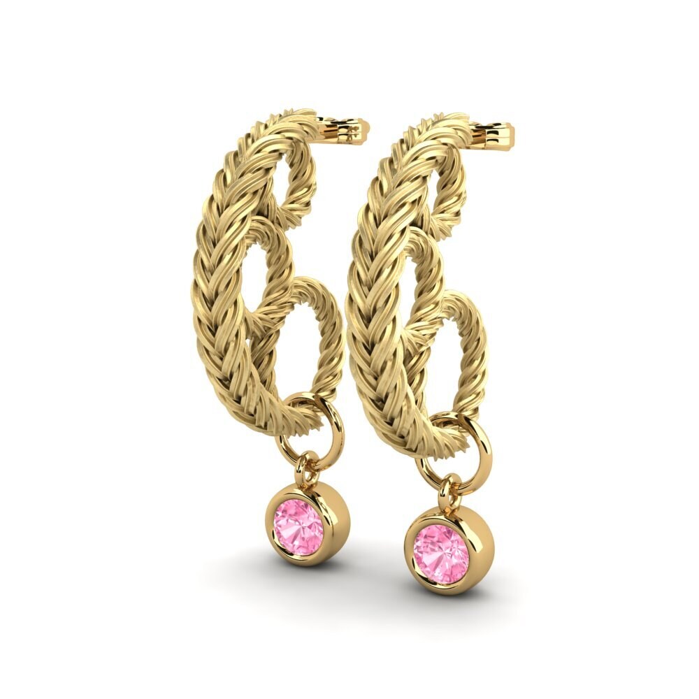 Safira Rosa Brincos Feminino Melgoza