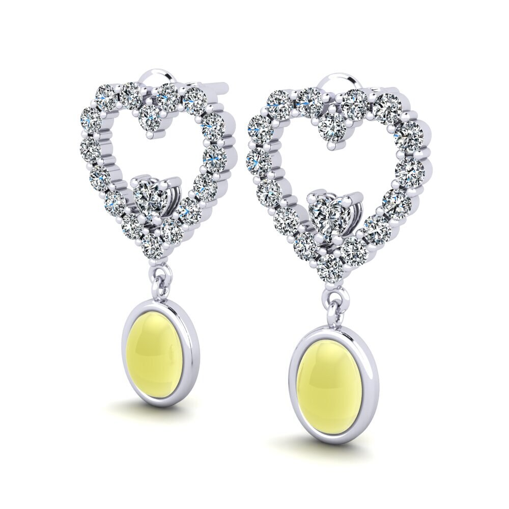 Cabochon Lemon Topaz Women's Earring Melina
