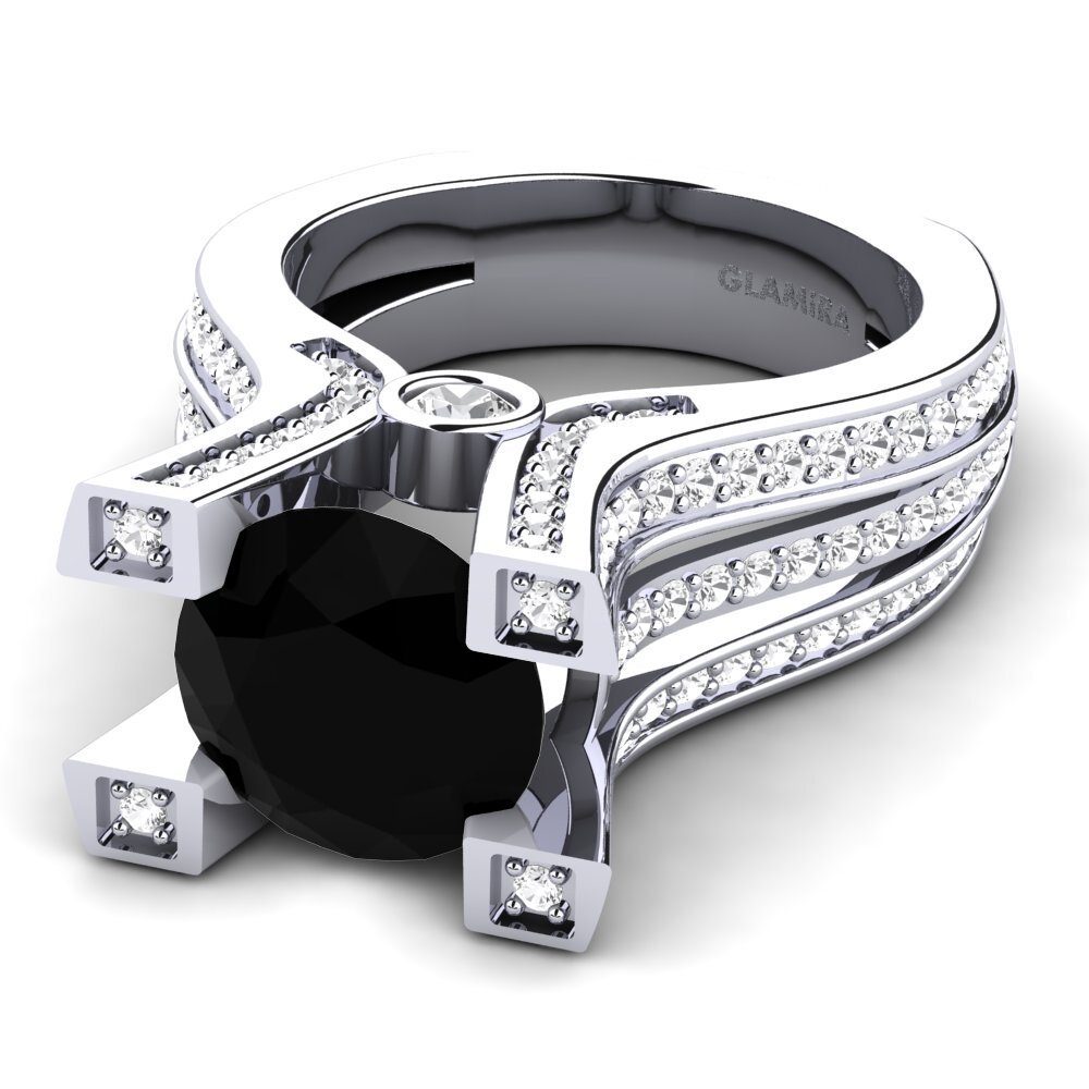 Black Sapphire Engagement Ring Melita