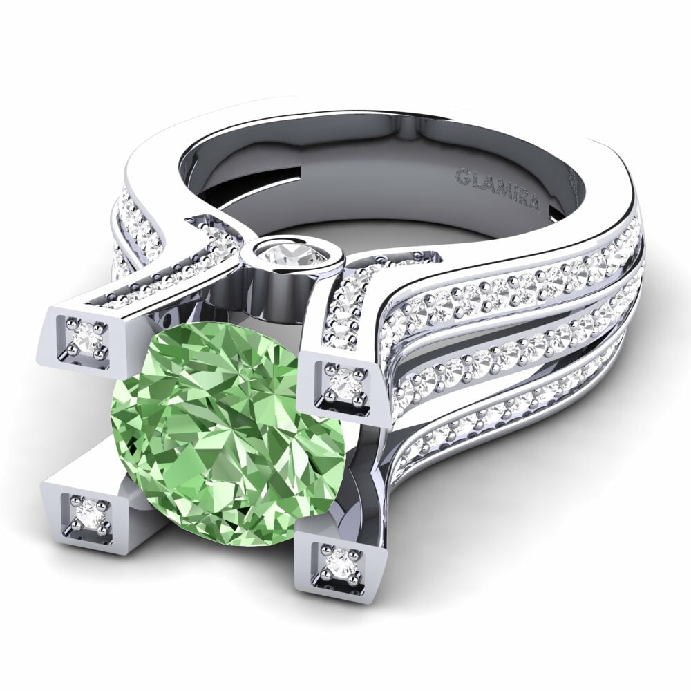 Green Diamond Engagement Ring Melita