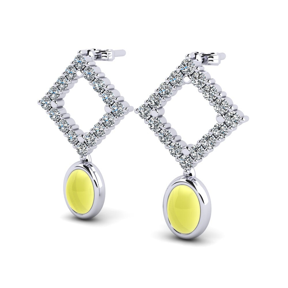 Cabochon Lemon Topaz Women's Earring Meliza