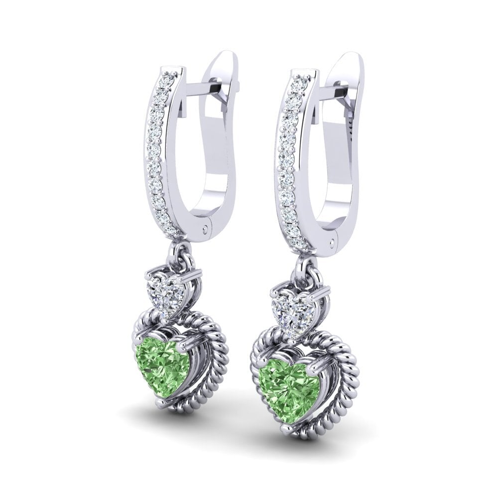Heart Green Diamond Women's Earring Melorin