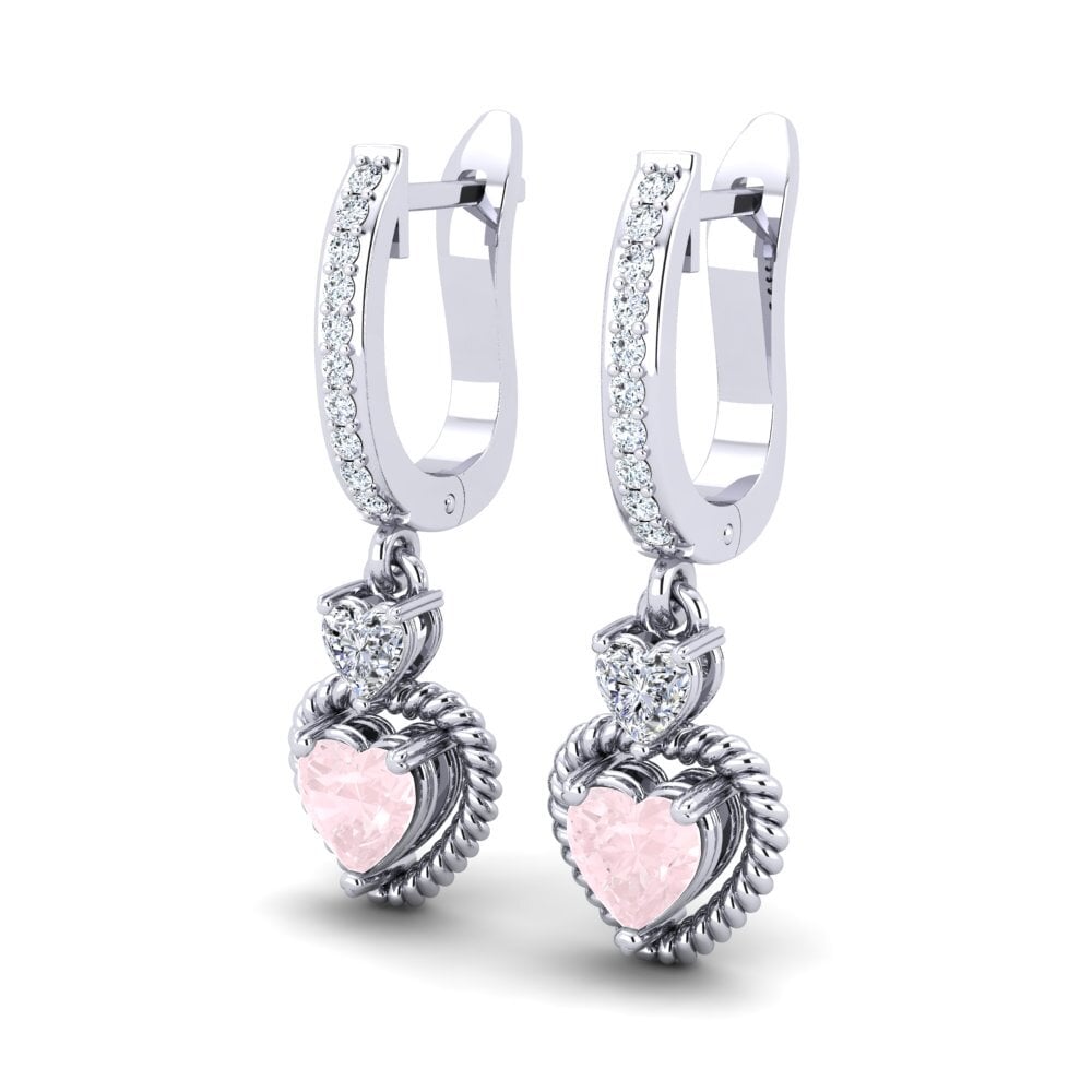 Quartz Rose Boucle d'oreille femme Melorin
