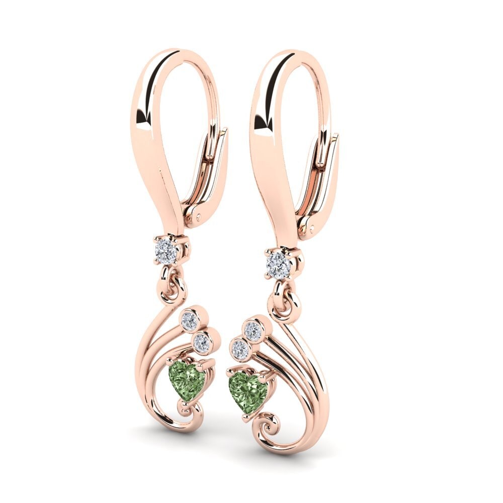 Heart Green Diamond Women's Earring Melvita