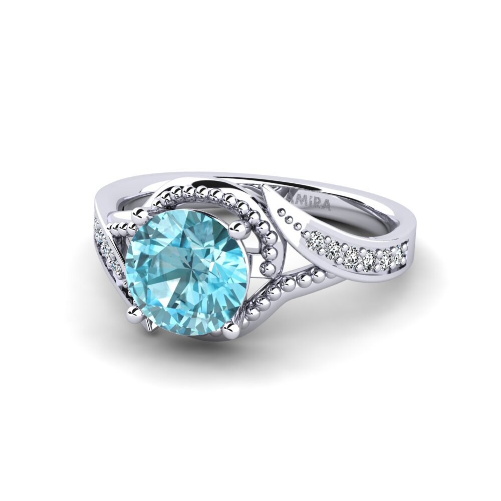 Blue Zircon Women's Ring Memeald