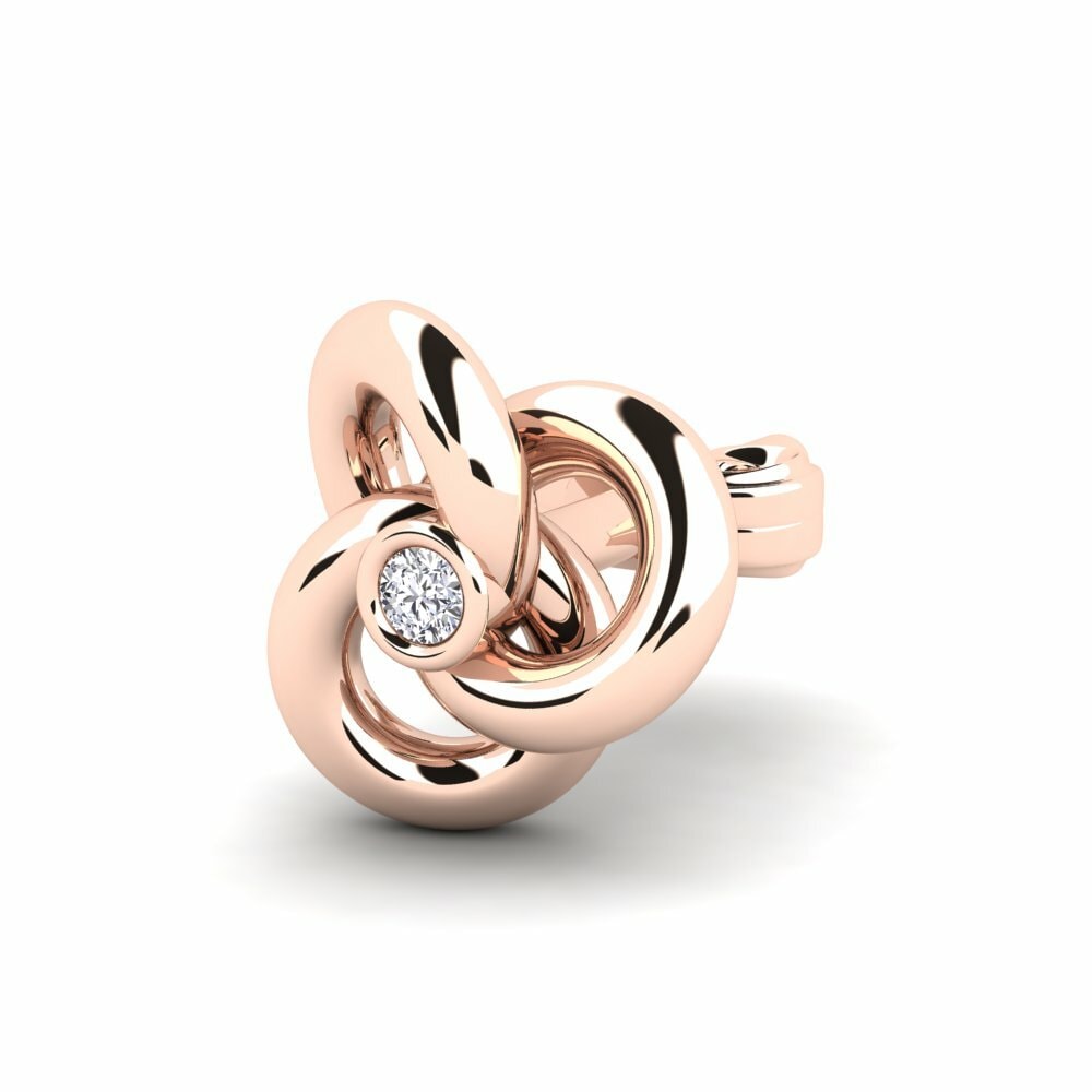 18k Oro Rosa Diamante Pendiente para hombre Abartena