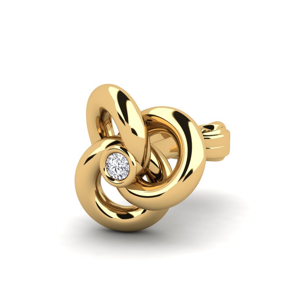 14ct Yellow Gold Lab Grown Diamond Men's Earring Abartena
