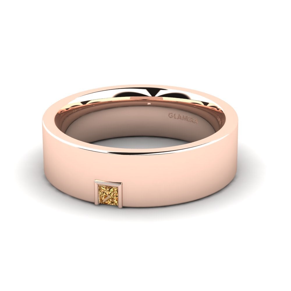 14ct Rose Gold Brown Diamond Men's Ring Silent Approval