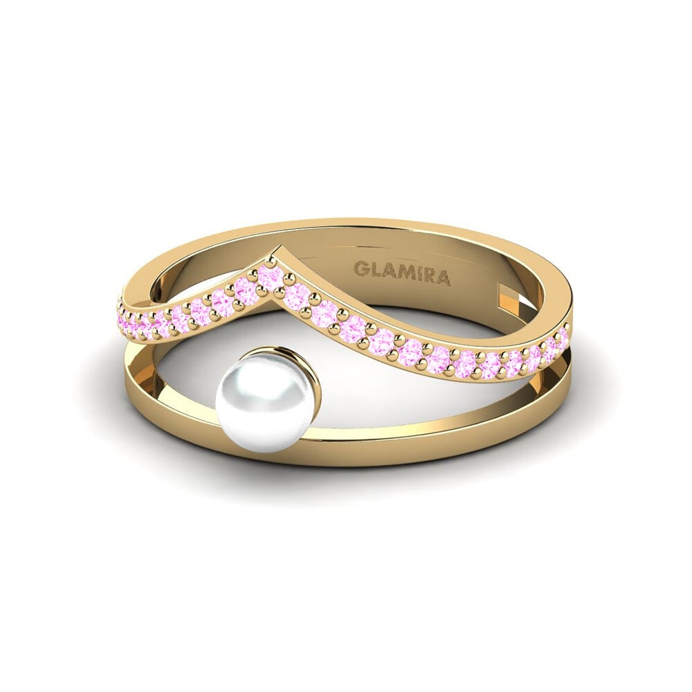 Zafiro Rosado Anillo Mencampur
