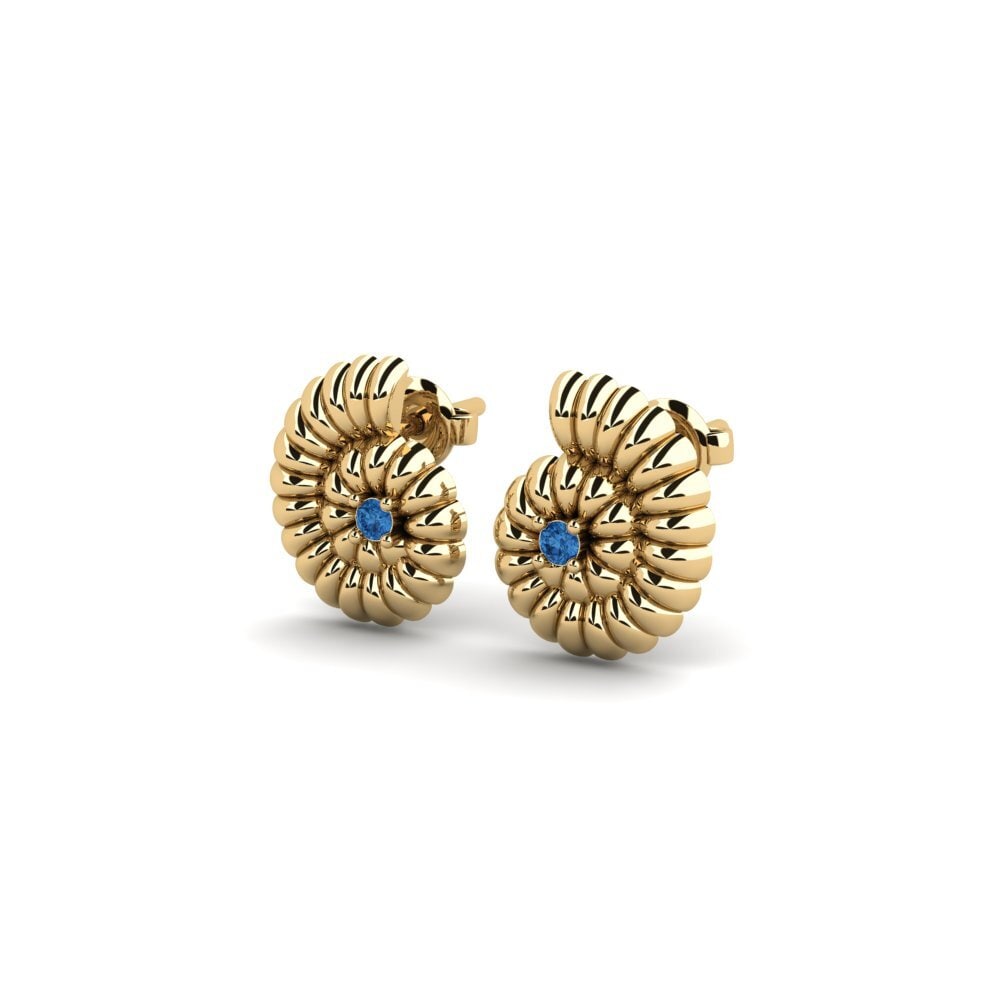 Zircone Bleu Foncé Boucle d'oreille femme Menheka