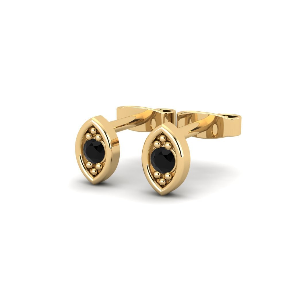 Saphir noir Boucle d'oreille femme Mensass