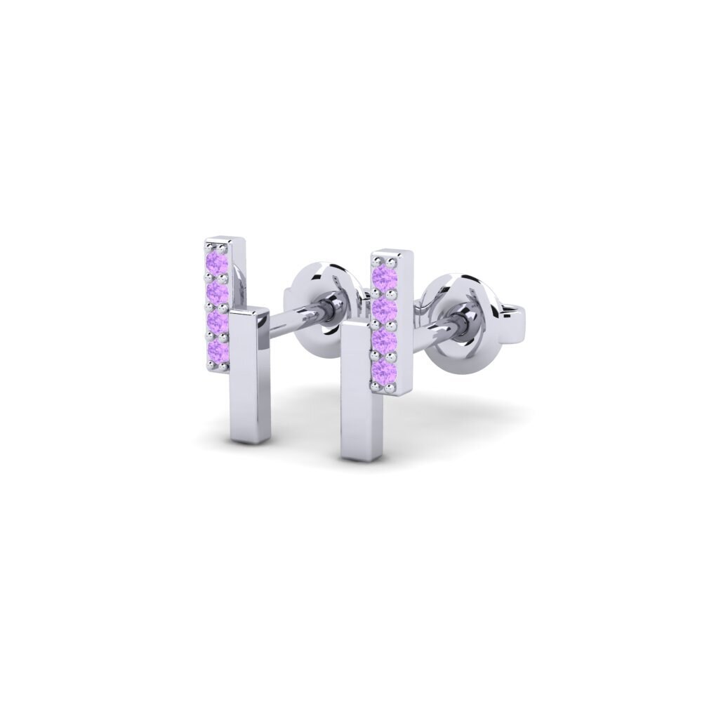 Weißgold 750 Amethyst Damen ohrring Menyorot