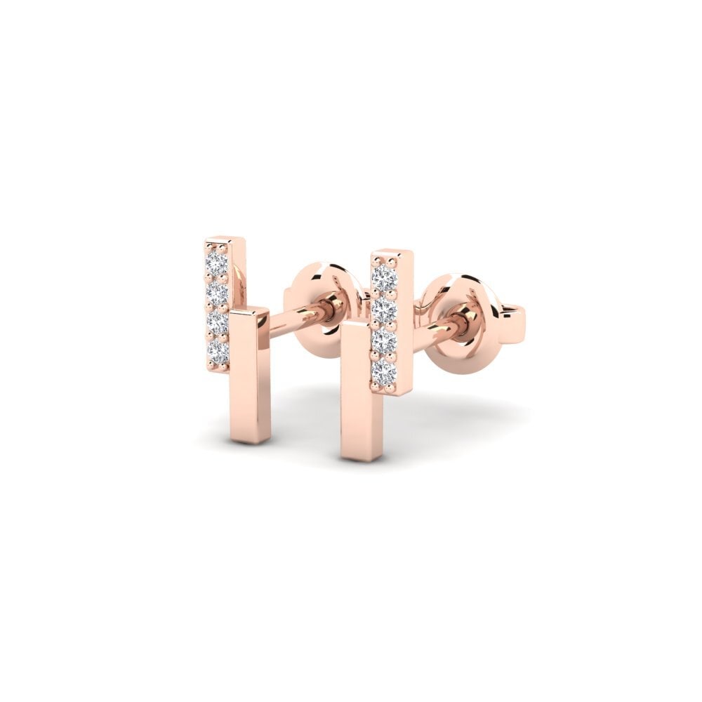 14k Rose Gold Women's Earring Menyorot