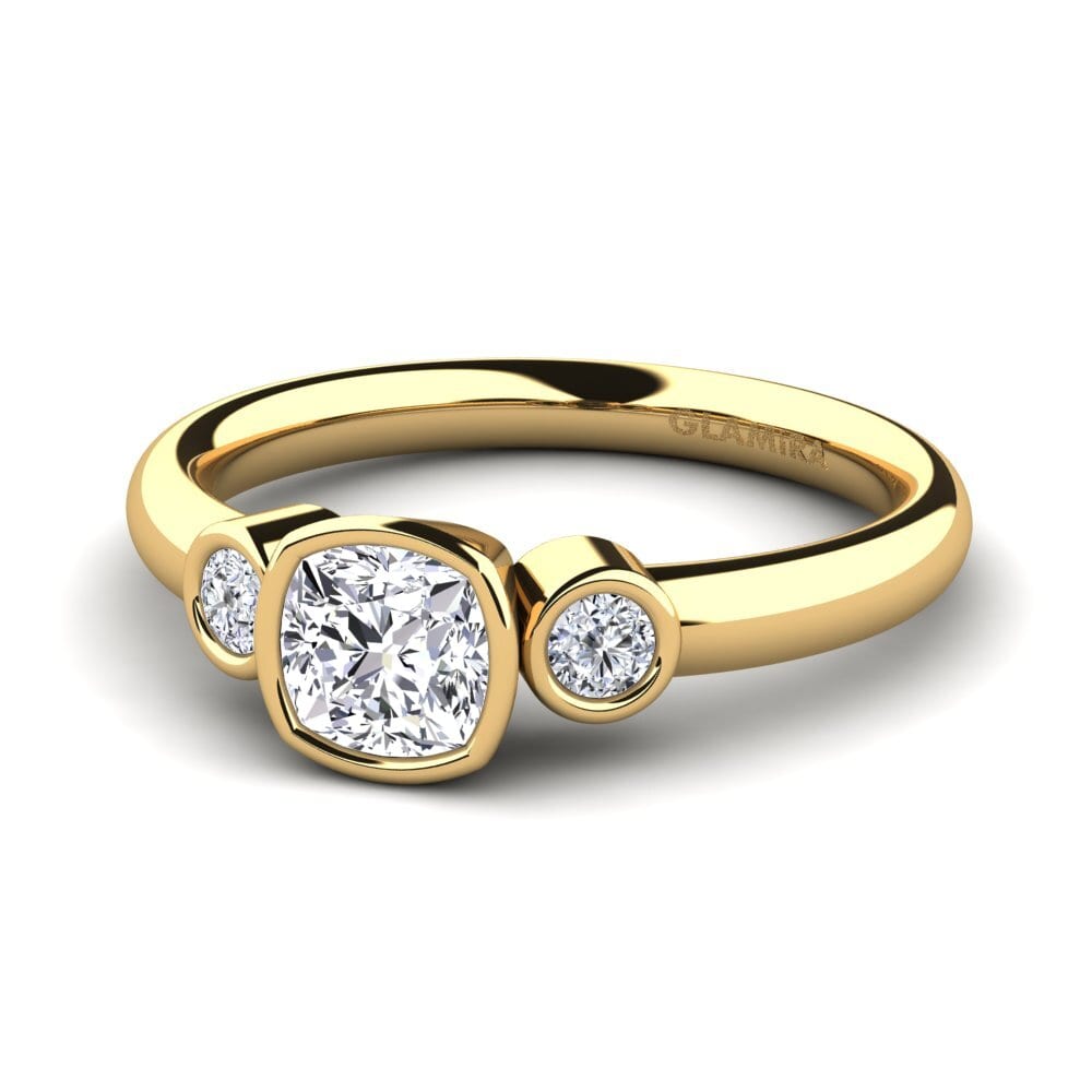 14k Oro Amarillo Anillo de compromiso Merollia