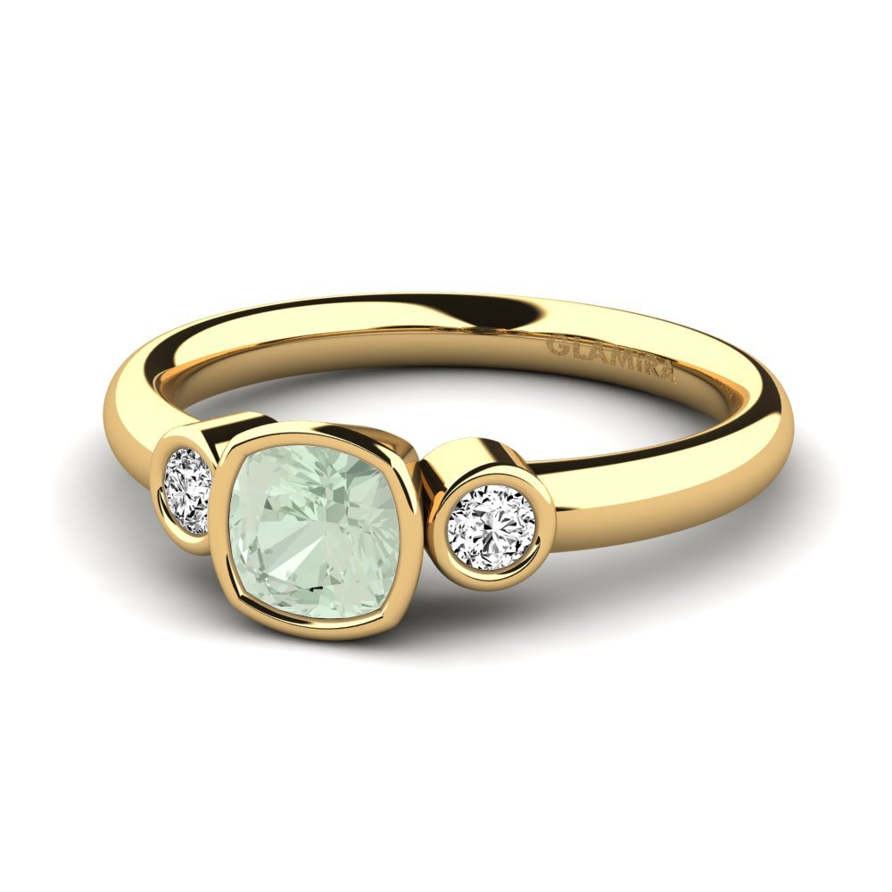Green Amethyst Engagement Ring Merollia