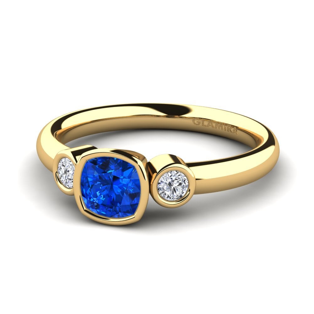 Safiro (Creado en Laboratorio) Anillo de compromiso Merollia