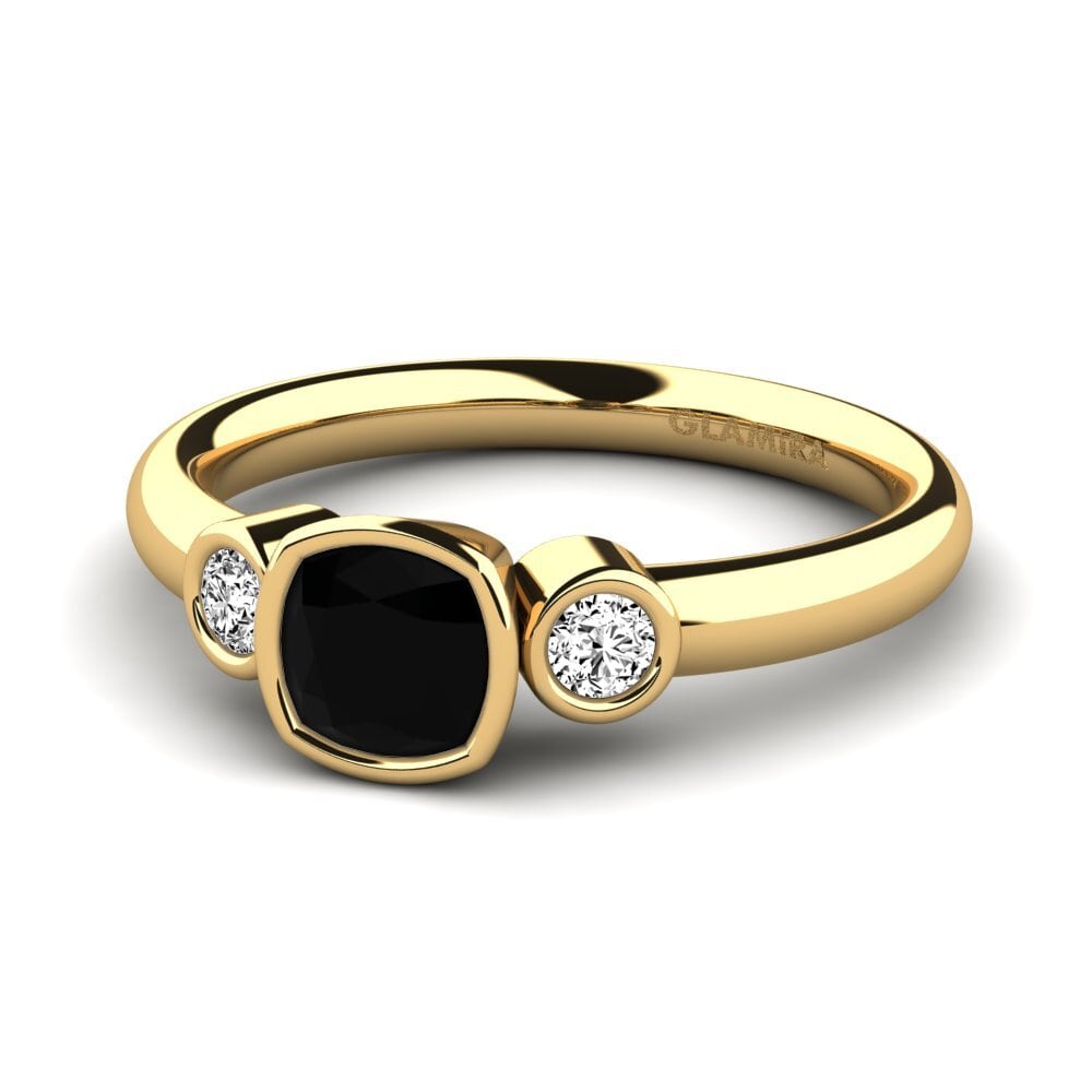 Black Onyx Engagement Ring Merollia