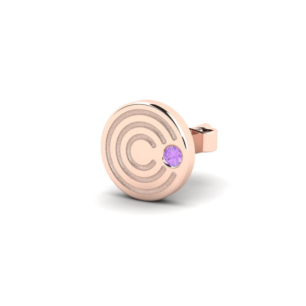 9k Oro Rosa Amatista Pendiente para hombre Mertae