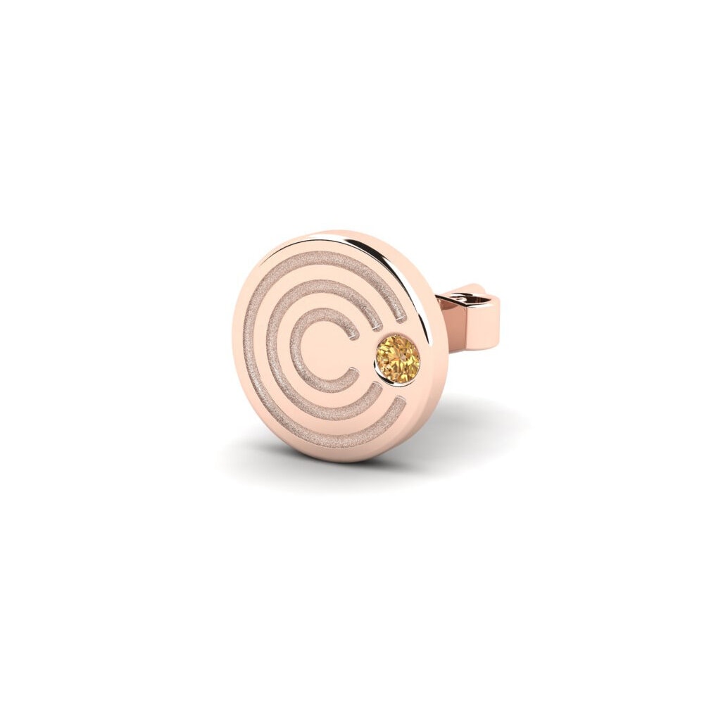 18ct Rose Gold Brown Diamond Men's Earring Mertae