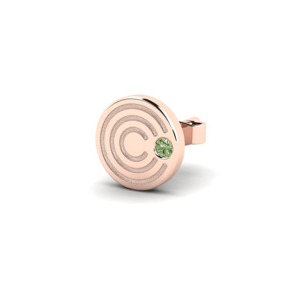 18k Oro Rosa Diamante Verde Pendiente para hombre Mertae