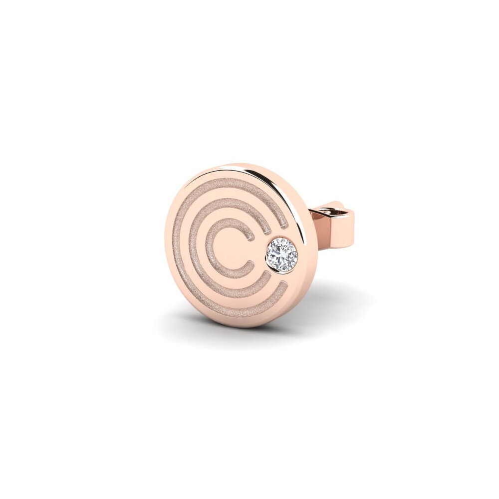 18ct Rose Gold Lab Grown Diamond Men's Earring Mertae