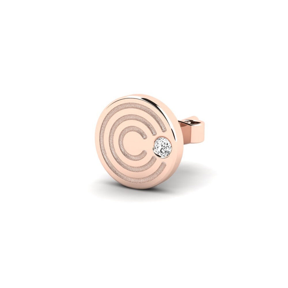14ct Rose Gold Moissanite Men's Earring Mertae