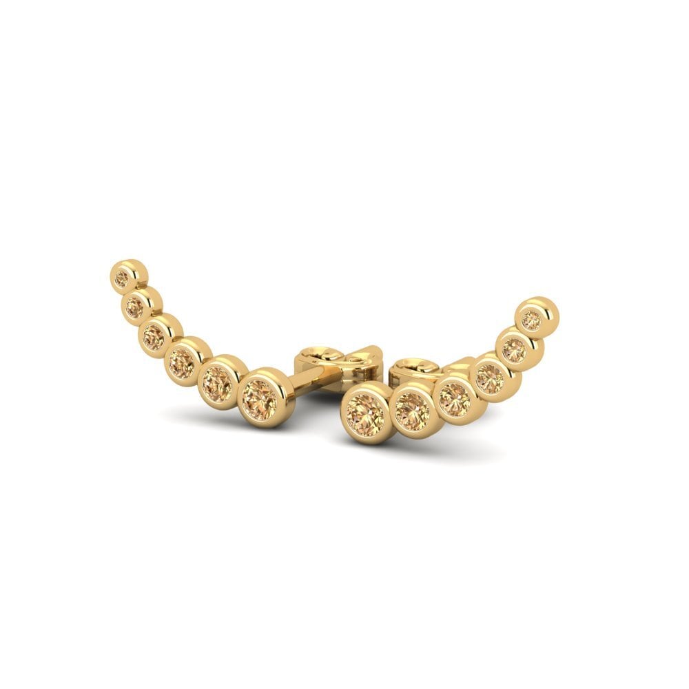 Oro Giallo 750 Diamante Marrone Orecchino da donna Meshell
