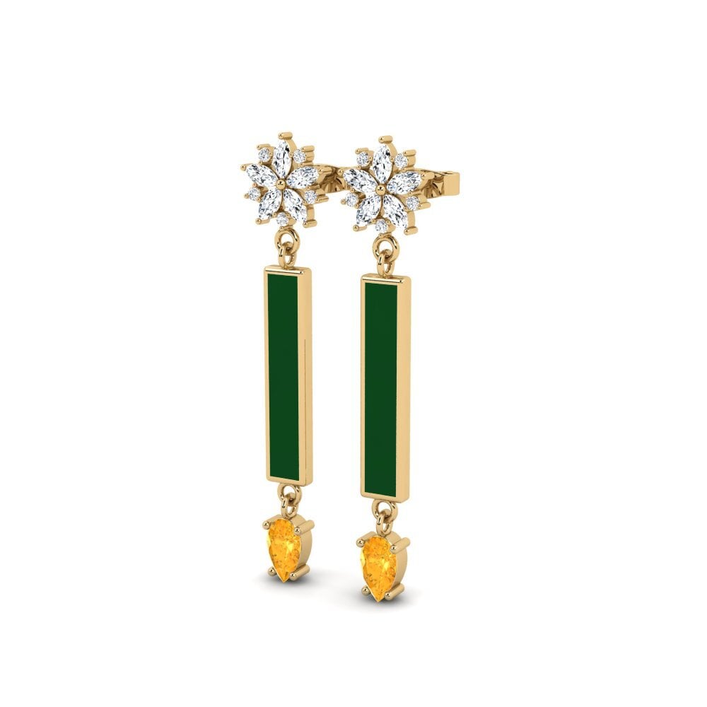 Citrine Women's Earring Metaa