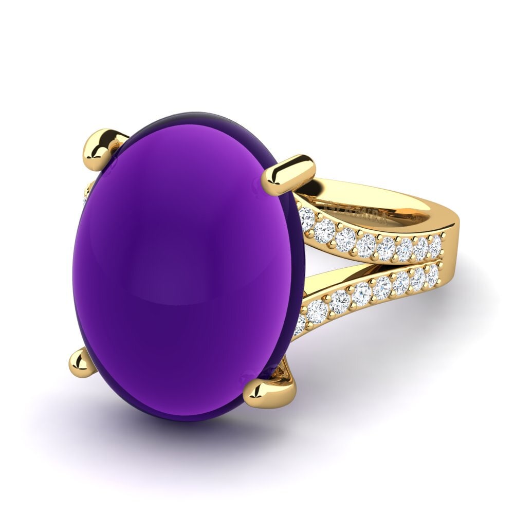 Cabochon Ametista Anel Miajalie