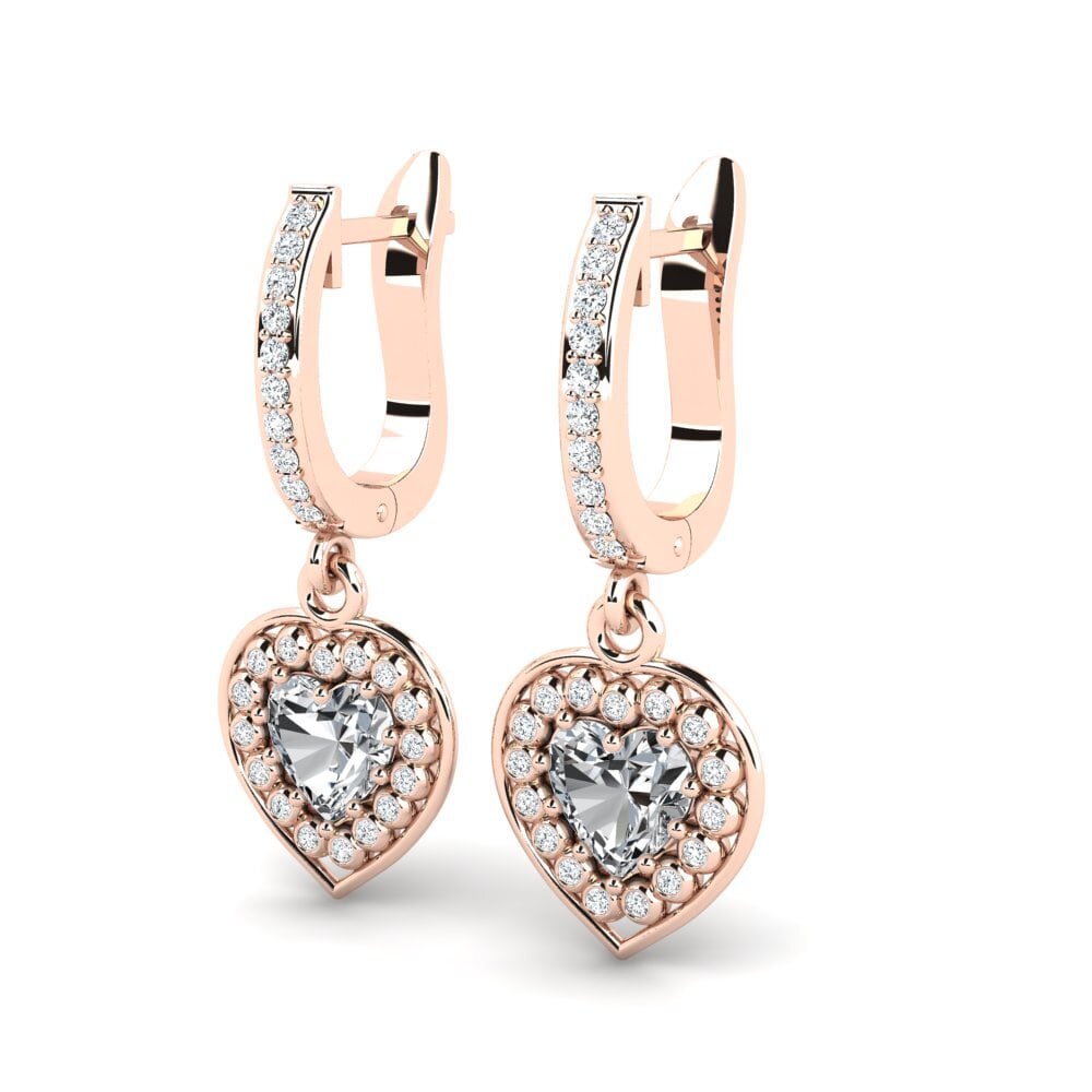 14k Oro Rosa Circón Blanco Pendiente de mujer Micheila
