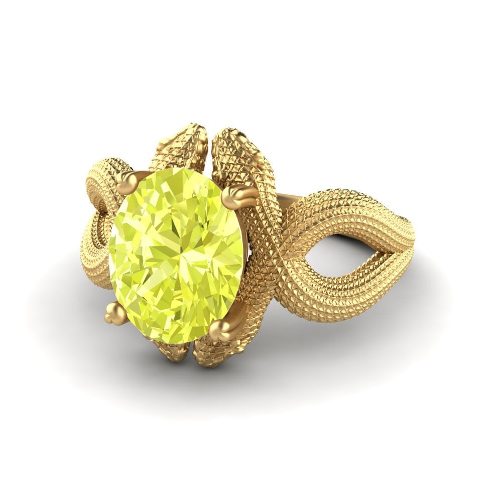 14k Oro Amarillo Cuarzo Limón Anillo de compromiso Michel