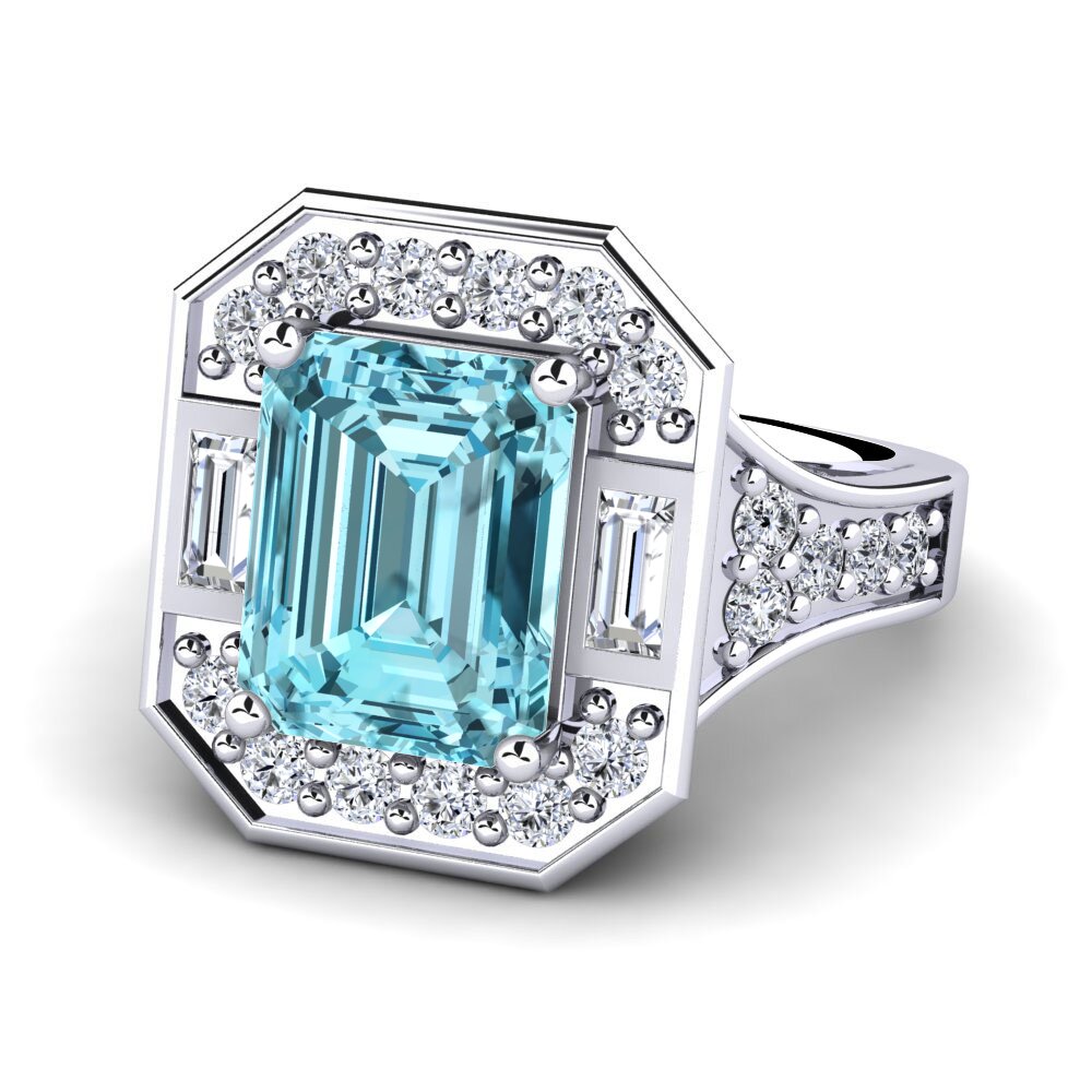 Blue Zircon Engagement Ring Micheyla