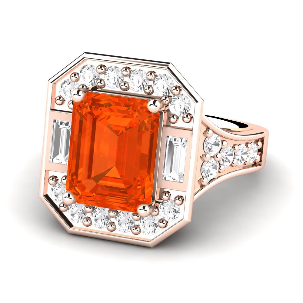 9k Rose Gold Fire-Opal Engagement Ring Micheyla