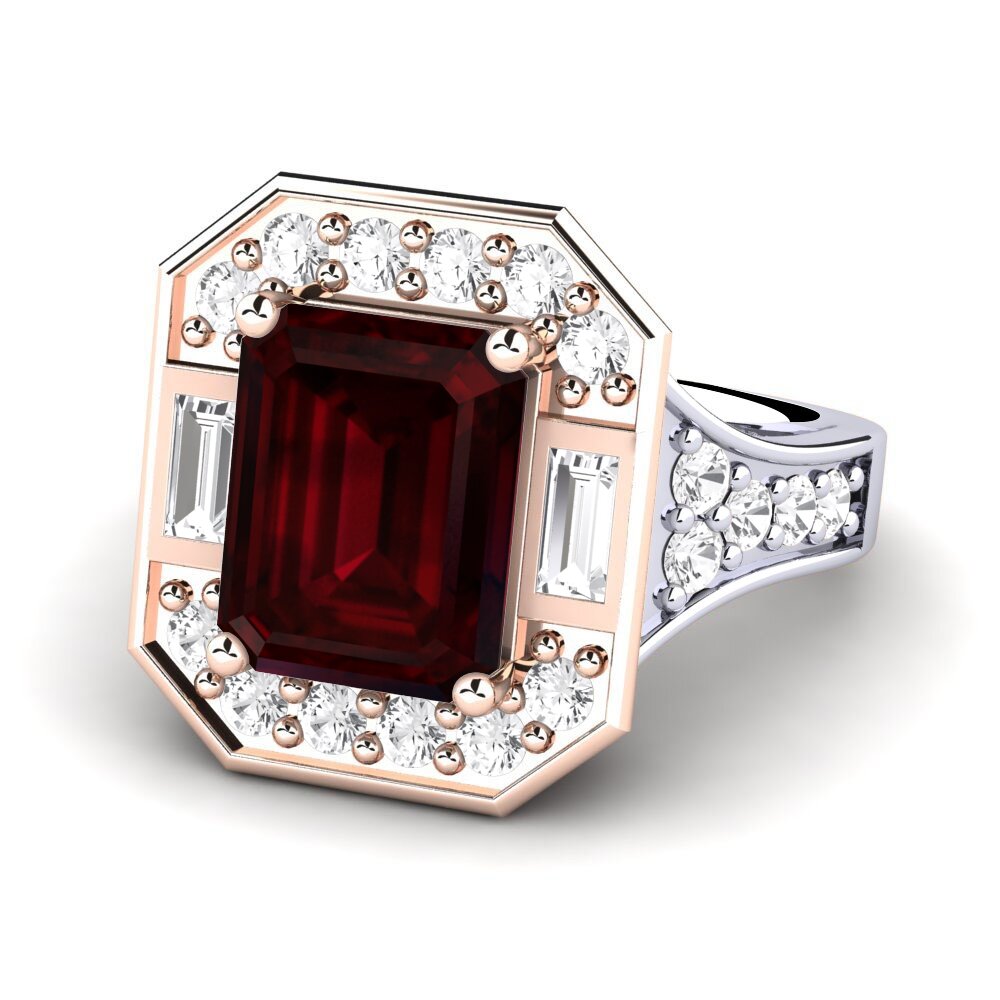 14k White & Rose Gold Garnet Engagement Ring Micheyla