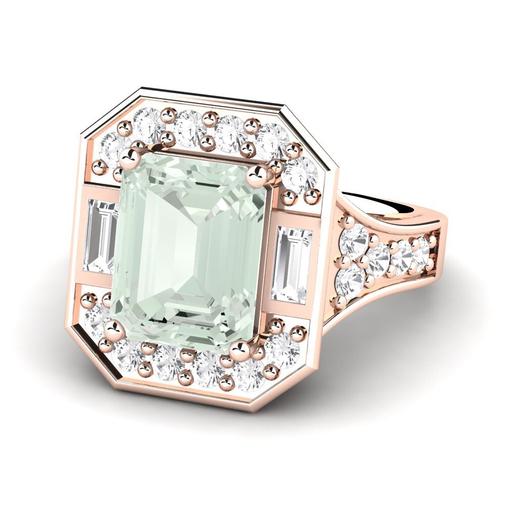 9k Rose Gold Green Amethyst Engagement Ring Micheyla