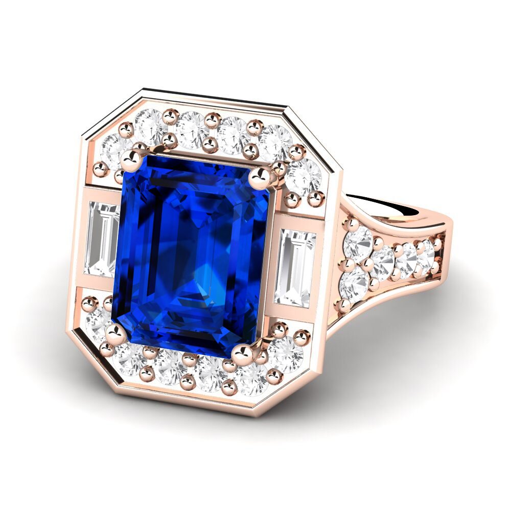 9k Rose Gold Sapphire (Lab Created) Engagement Ring Micheyla