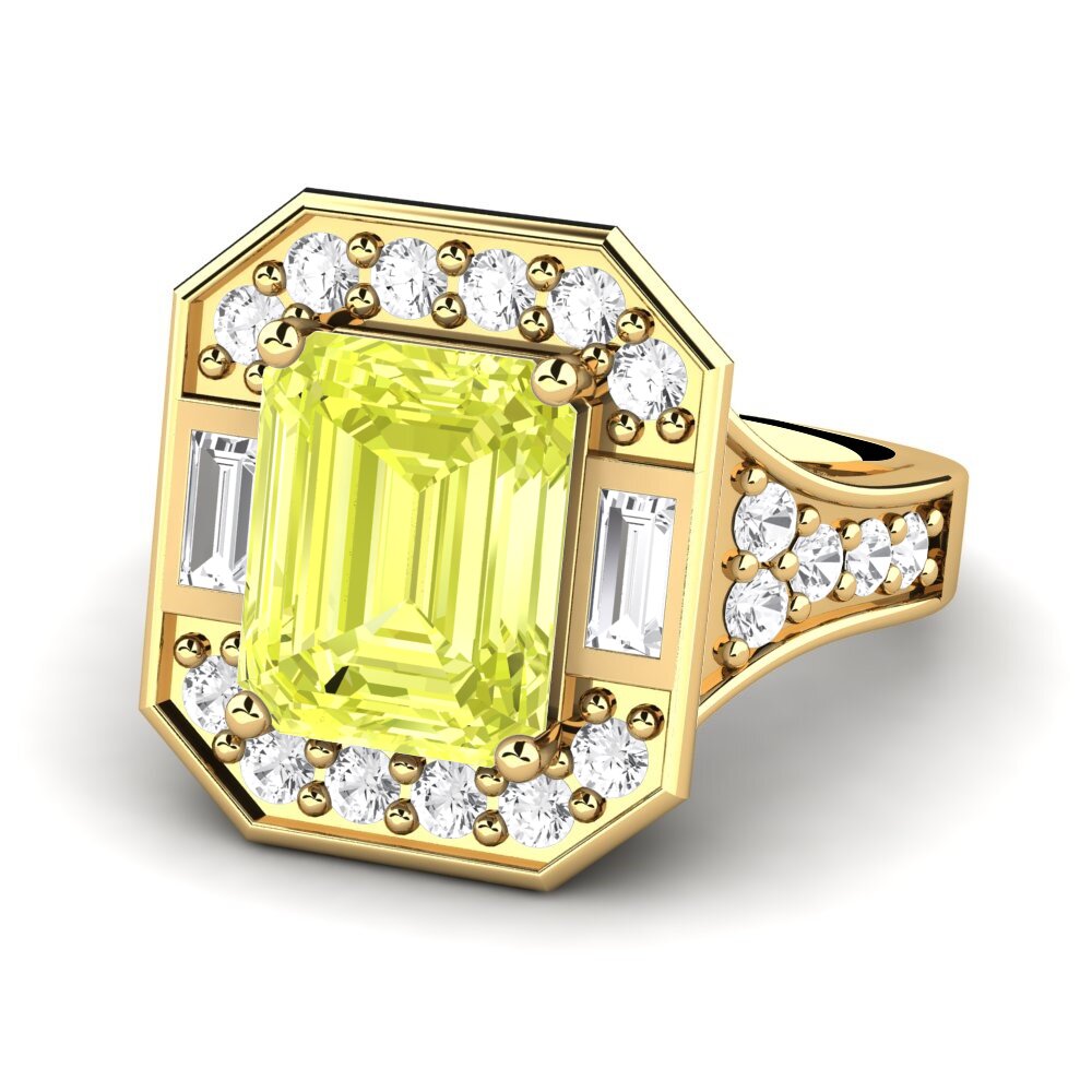 14k Oro Amarillo Anillo de compromiso Micheyla