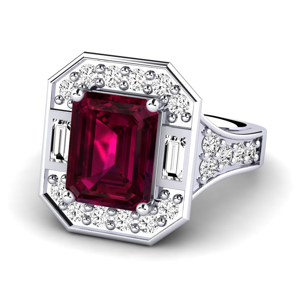 Granate Rhodolite Anillo de compromiso Micheyla