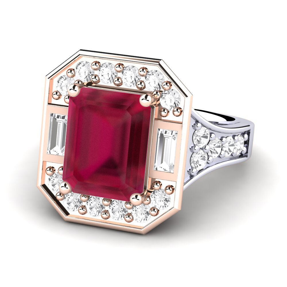 14k White & Rose Gold Ruby Engagement Ring Micheyla