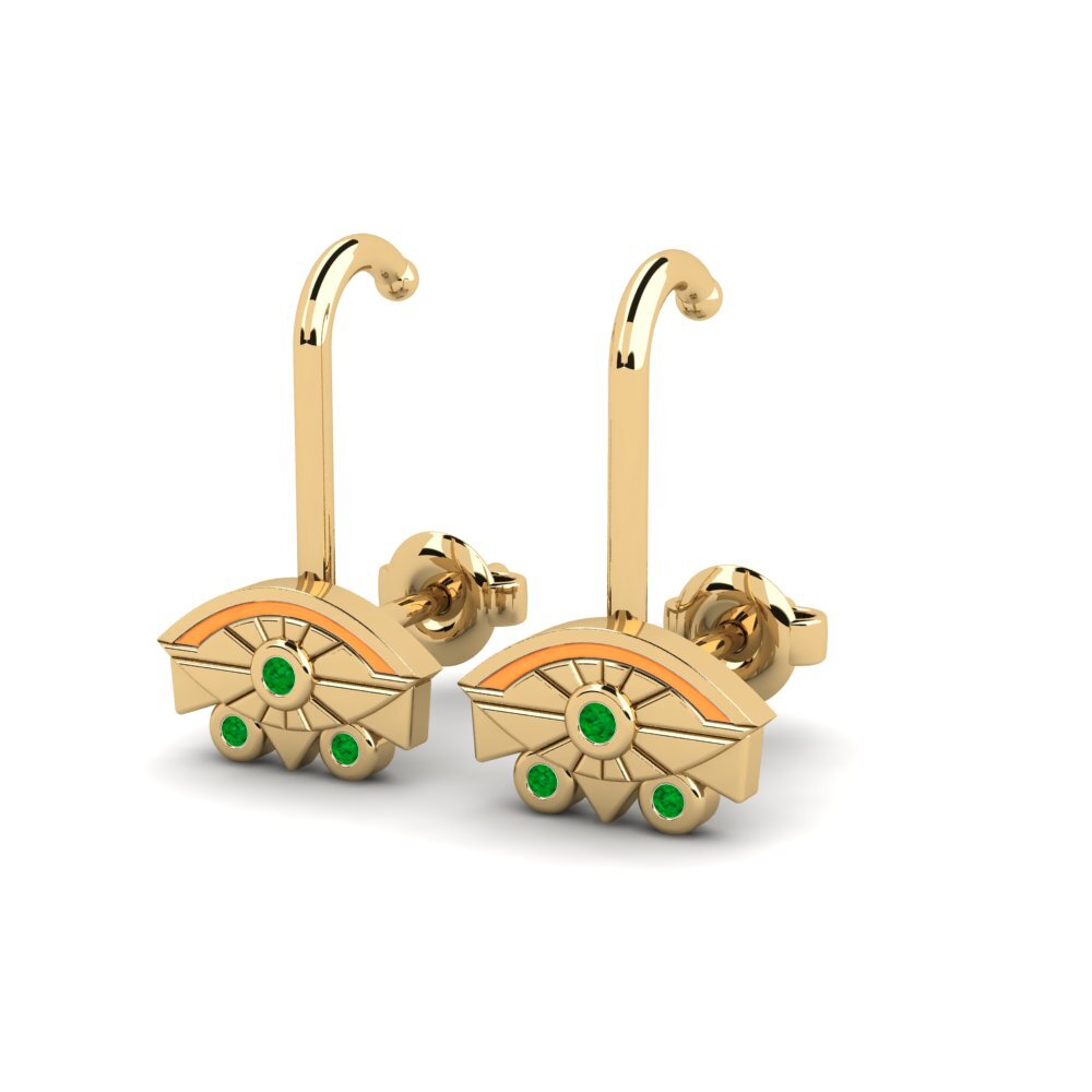 Émeraude Boucle d'oreille femme Midab