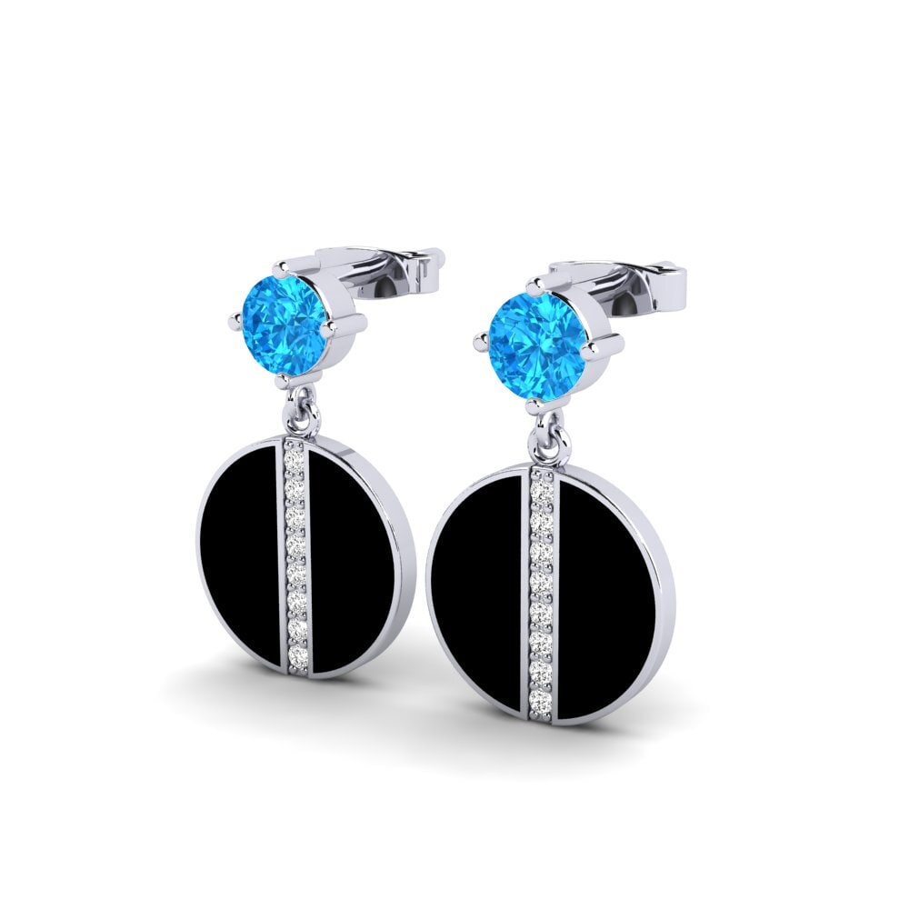 Topacio azul Pendiente de mujer Miele