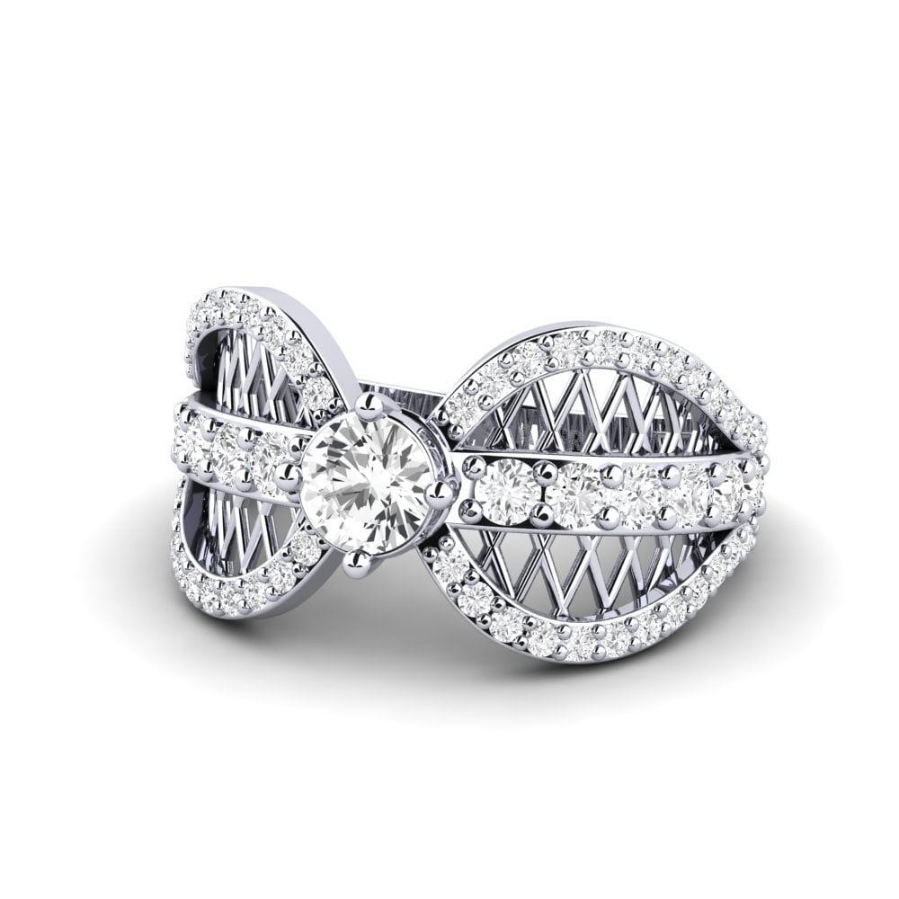 Zafiro blanco Anillo de Mujer Migea