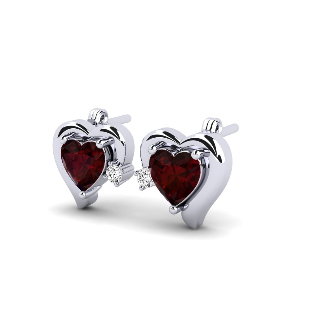 Corazón Granate Pendiente de mujer Mihaella