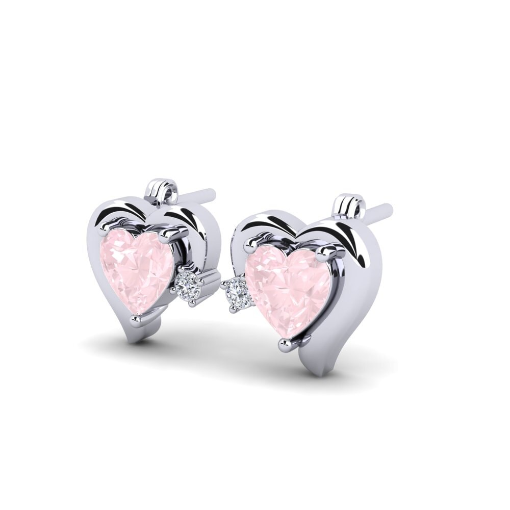 Quartz Rose Boucle d'oreille femme Mihaella