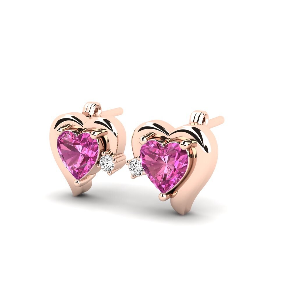 14k Oro Rosa Topacio Rosa Pendiente de mujer Mihaella